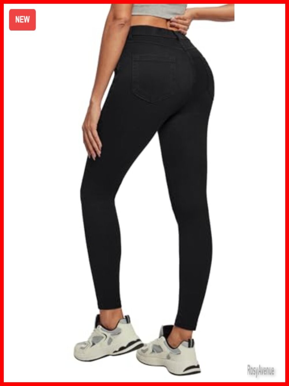 Stretchy Skinny Jeggings High Waist Pull On Denim Leggings Women